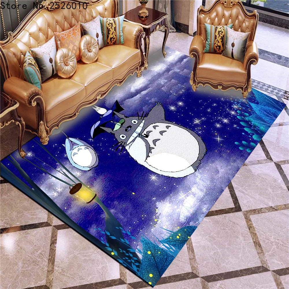 

Anime Totoro Carpet Anti-Skid Area Floor Mat 3D Rug Non-slip Mat Dining Room Living Room Soft Bedroom Carpet Style