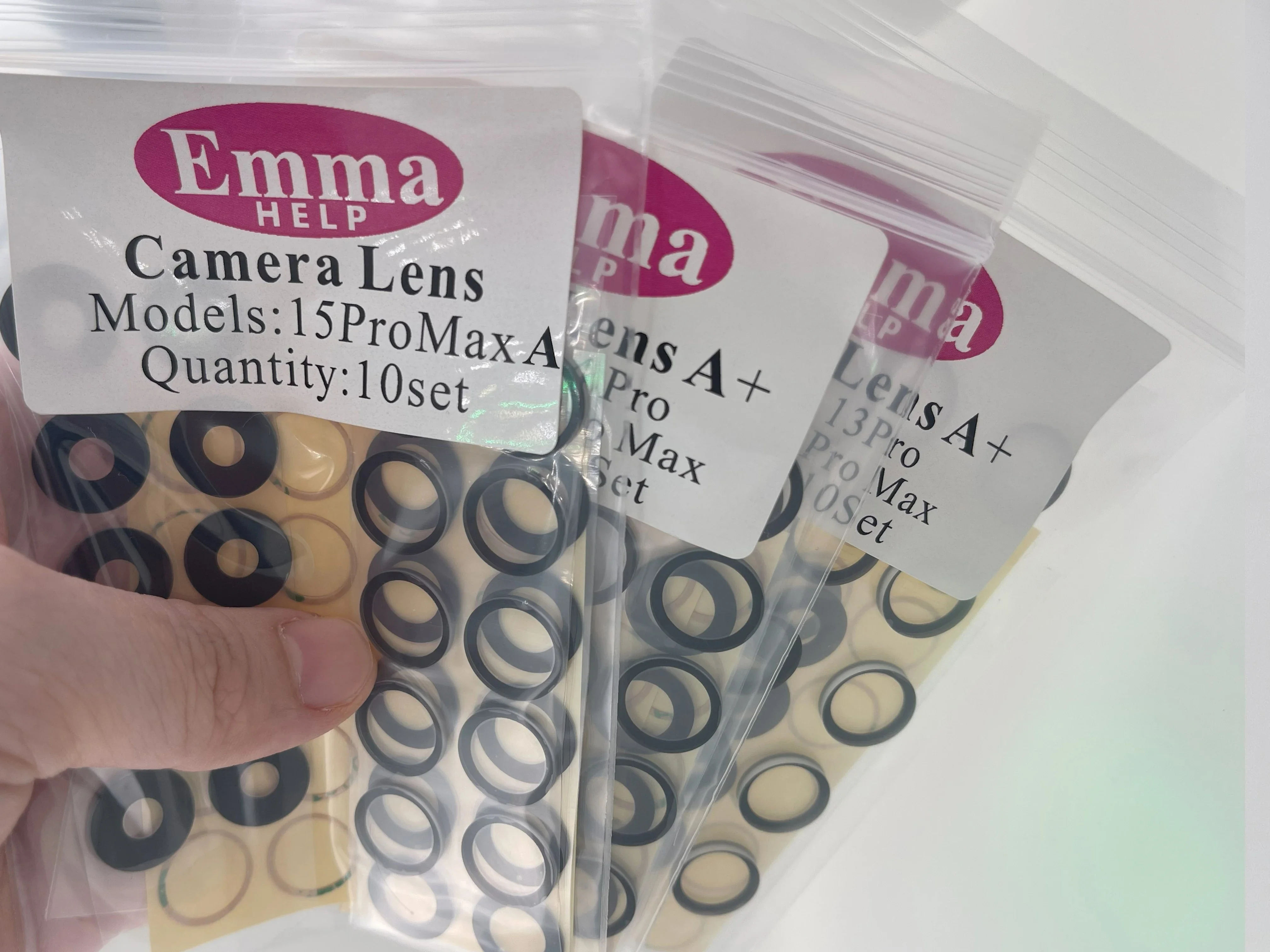 10 комплектов стеклянных наклеек на объектив задней камеры для iPhone 16 15 Plus 14 13 12 11