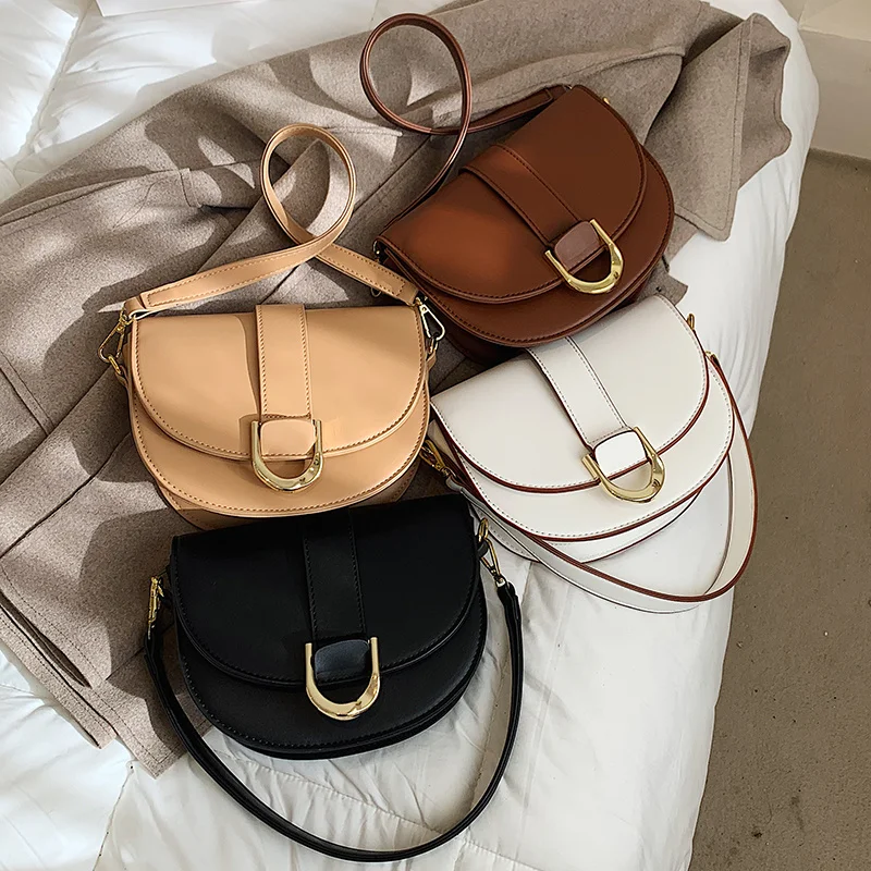 

High Quality Leather Saddle Women's Bag Vintage Fashion Female Crossbody Pack Shoulder Phone Coin Purse Handbag Sac Femme