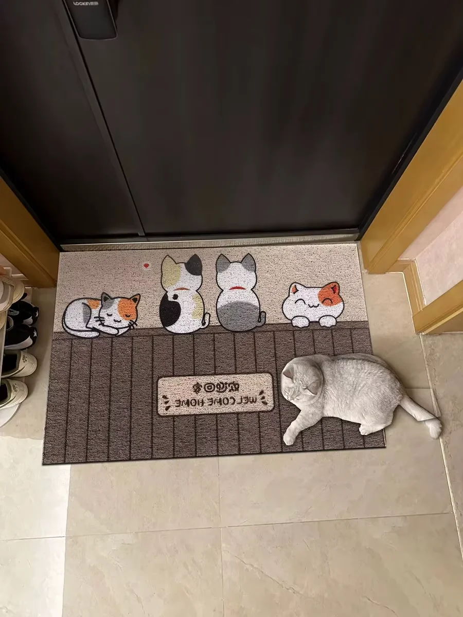 Alfombrilla terciopelo Coral puerta de Sina cocina alfombra antideslizante con letras impresas corona negra y dorada