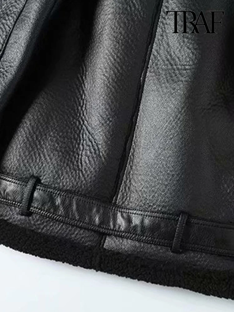 Куртка женская зимняя из искусственной кожи с длинным рукавом | Женская одежда