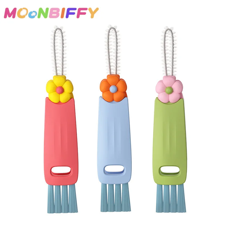 

Bottle Cap Brush 3 In 1 Milk Bottle Brush Cup Cover Cleaning Brush Portable Multifunctional Bottle Brush Groove Cleaning Brush