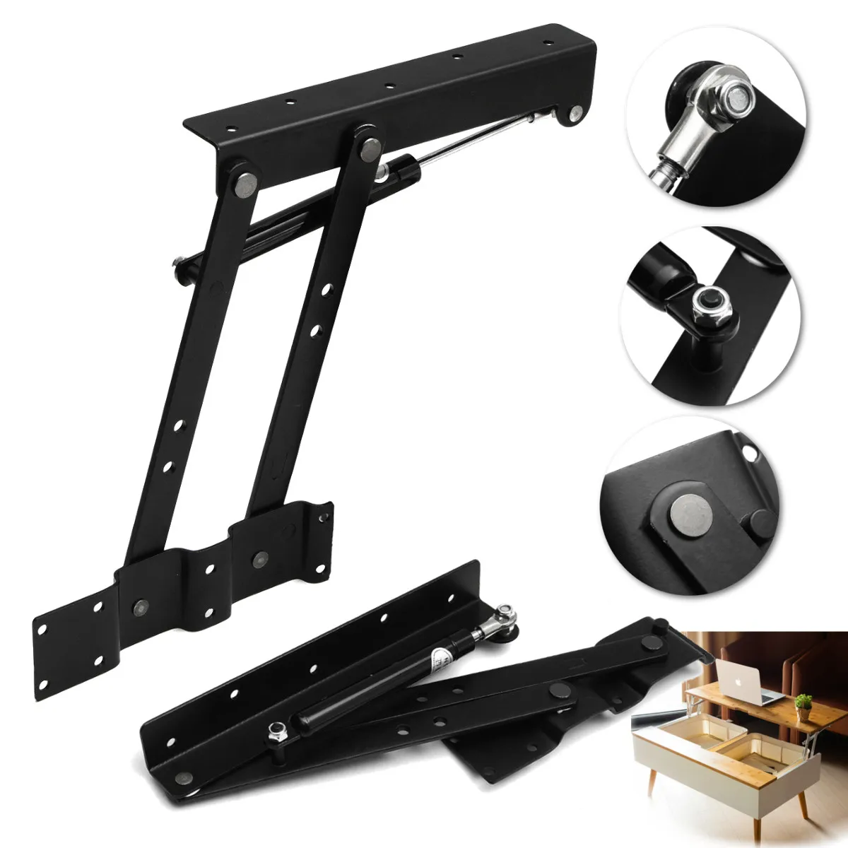 

For Computer Table 2pcs Lift Up Top Mechanism Hardware Folding Spring Tea Table Hinge Industrial Furniture Lifting Rack Shelf