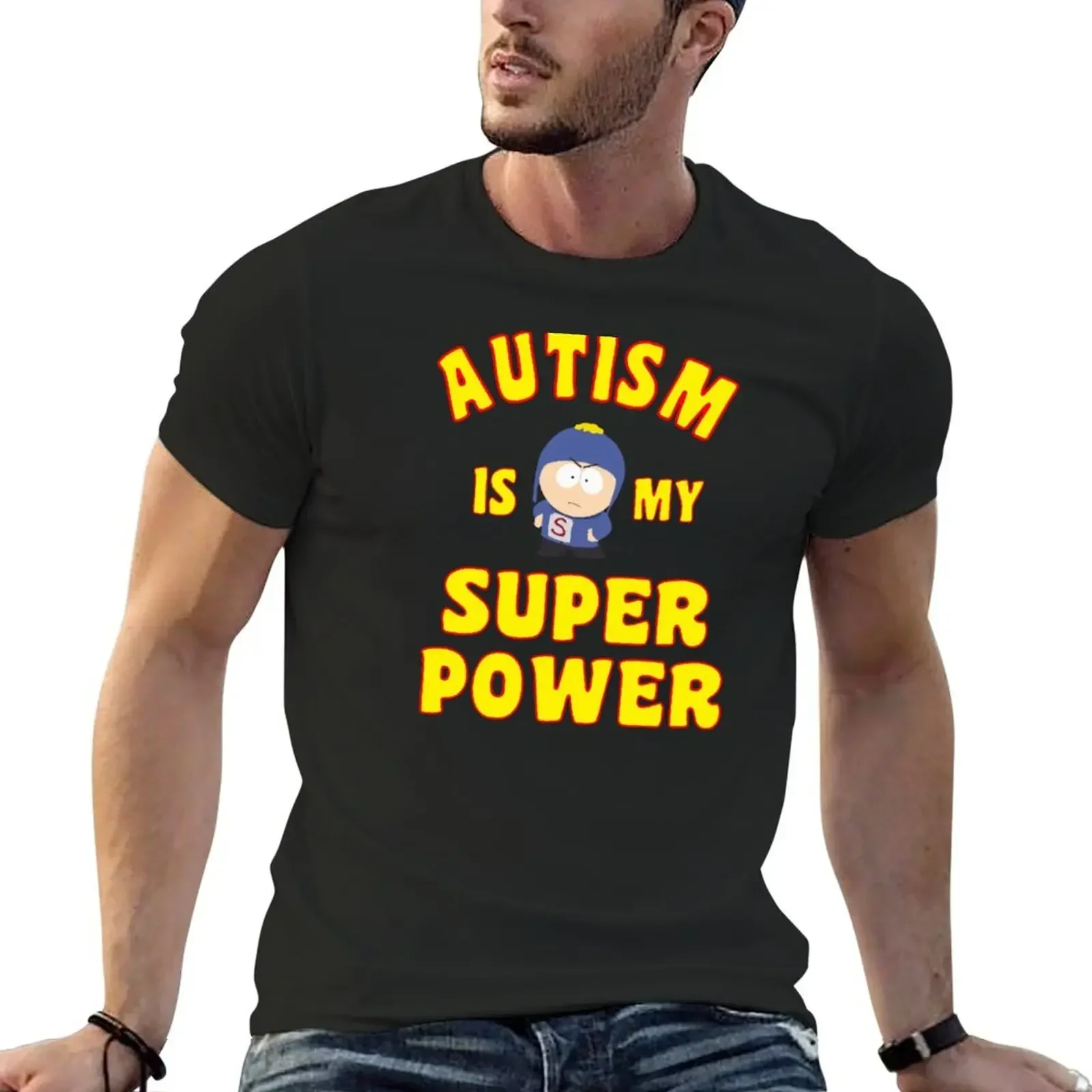 AUTISM IS MY SUPER POWER T-shirt customs plain anime mens t shirts