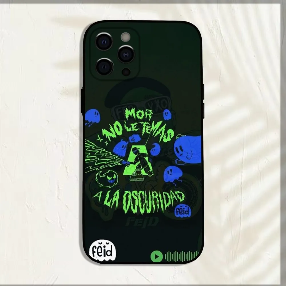 Чехол для телефона Singer F-Feid Ferxxo SIXDO iPhone 16 15 14 13 12 11 Pro X XS Max XR Plus мягкий черный