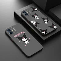 hello kitty kuromi phone case for funda iphone 13 12 11 pro max mini x xr xs max 6 6s 7 8 plus liquid silicon celular coque