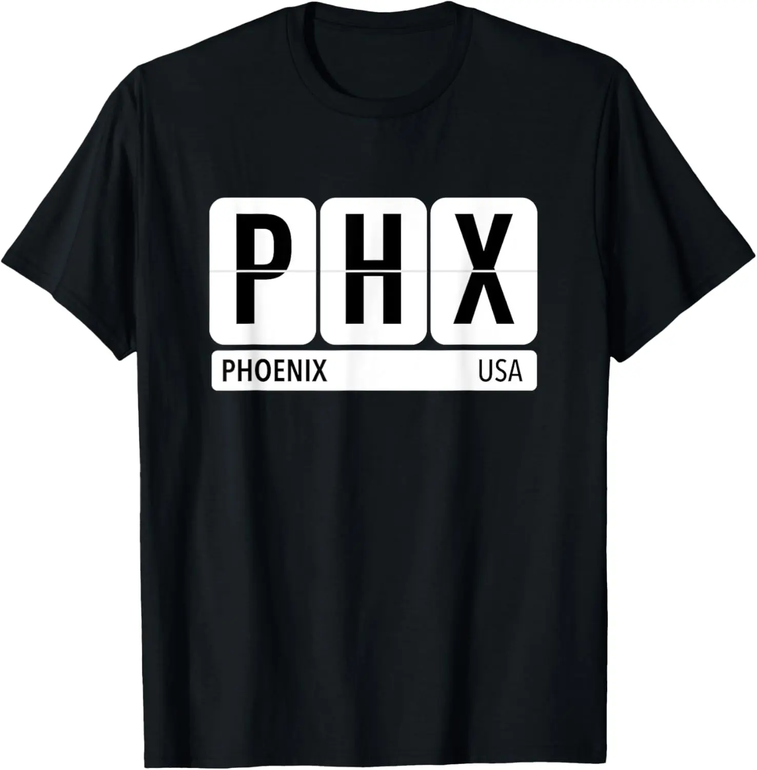 Футболка PHX Phoenix Arizona USA Travel Souvenir с черным текстом