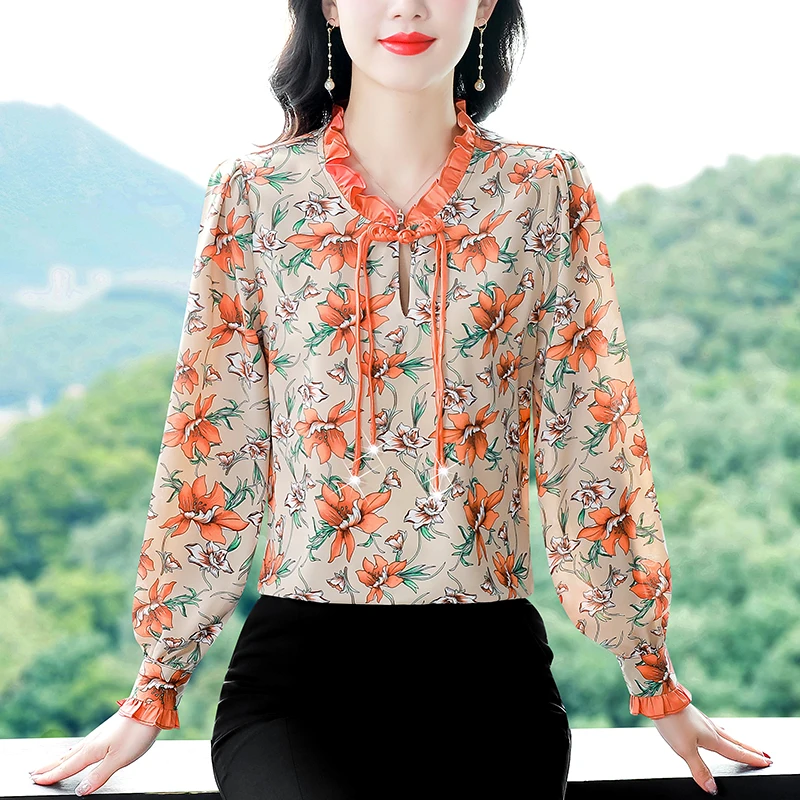 Новые китайские топы Sle National женская стильная шелковая рубашка в стиле ретро с