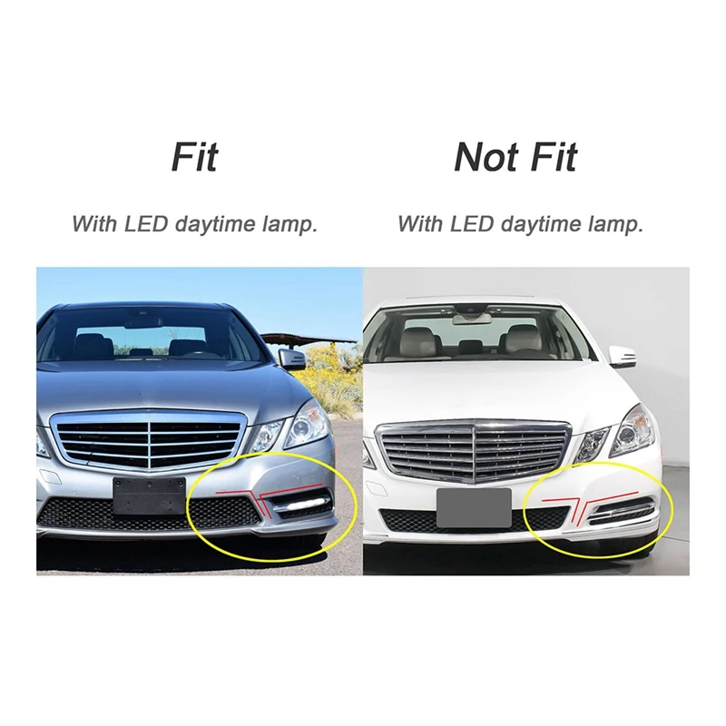 

1Pair Front Bumper Fog Light Cover Grille Trim 2128851753 2128851853 For Mercedes-Benz W212 AMG E350 E400 E550 2010-2013