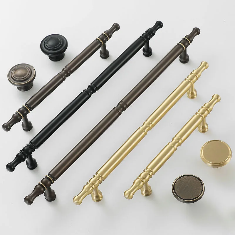 satin brass door handles goldenblack antique drawer pulls vintage kitchen knobs cabinet handles cupboard pull hardware free global shipping