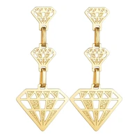 stainless steel gold earings fashion jewelry egypt chandelier triangle maze pyramids long dangle stud earrings pendientes gifts