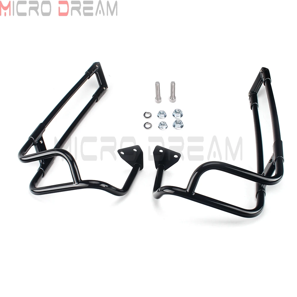 Black Motorcycle Saddlebag Guard Rail for Harley Touring Road King FLHT FLHRXS FLTRX FLTRXS FLHXS FLHX Extended Mount Bracket |