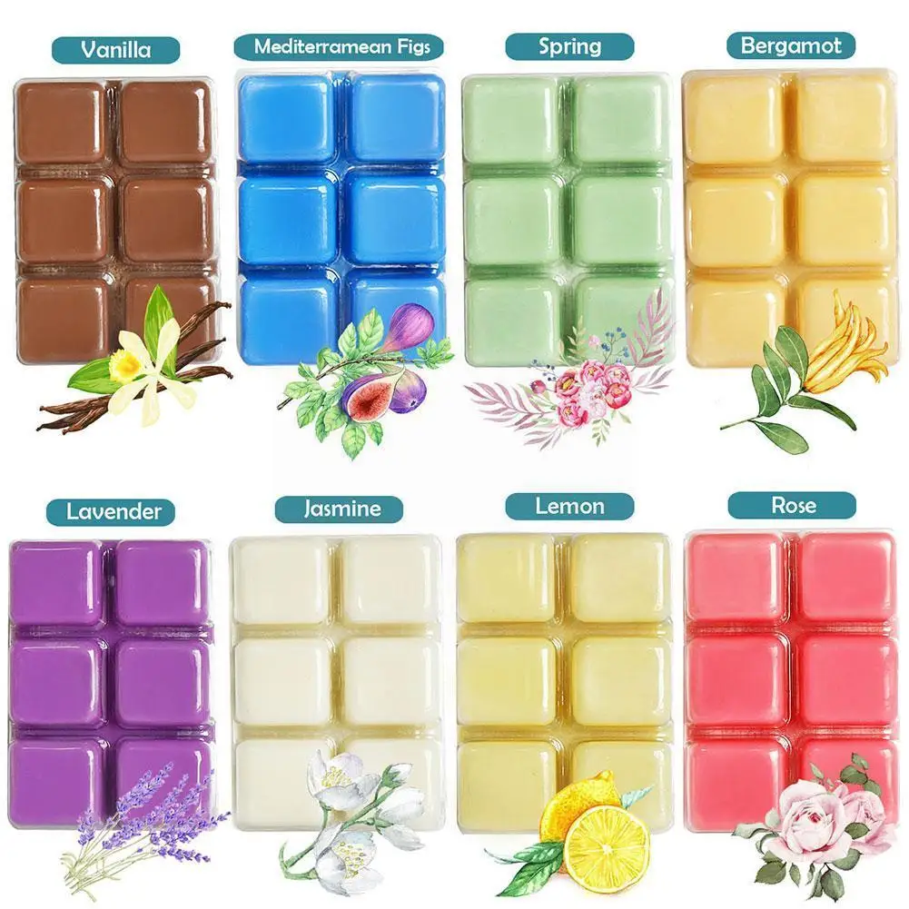 

Scented Wax Melts Air Freshener, Soy Wax Warmer Cubes Vanilla Aloe Green Sandalwood Jasmine Tea Rose Lavender I6u9