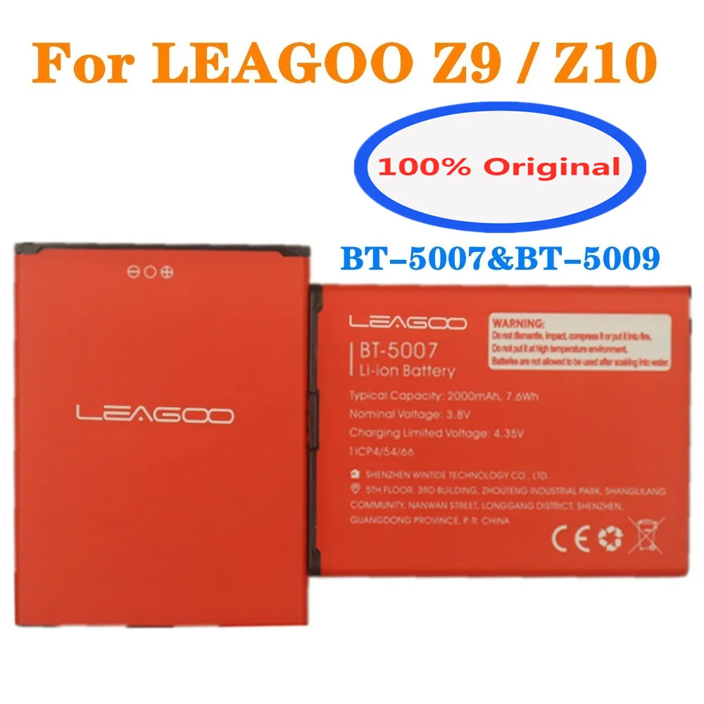 100% Оригинальный аккумулятор BT5007 BT5009 для телефона LEAGOO Z9 Z10 2000 мАч Высококачественная аккумуляторная батарея