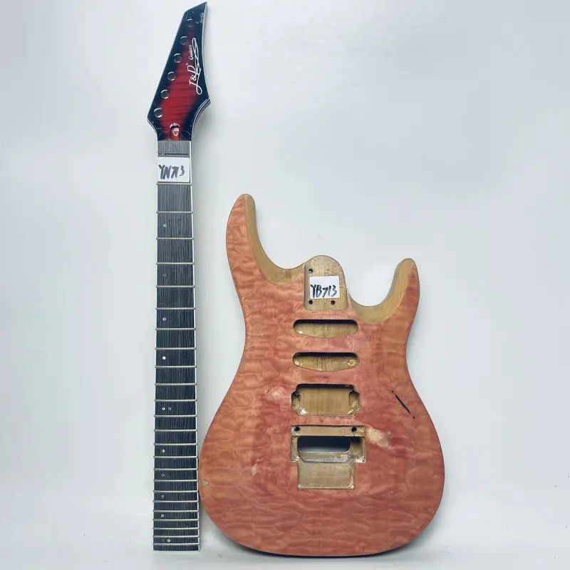 

YN713YB713 Floyd Rose Electric Guitar Kits Right Hand Neck with Body Quilted Maple Top Unfinished J&D Brothers from Taiwan China
