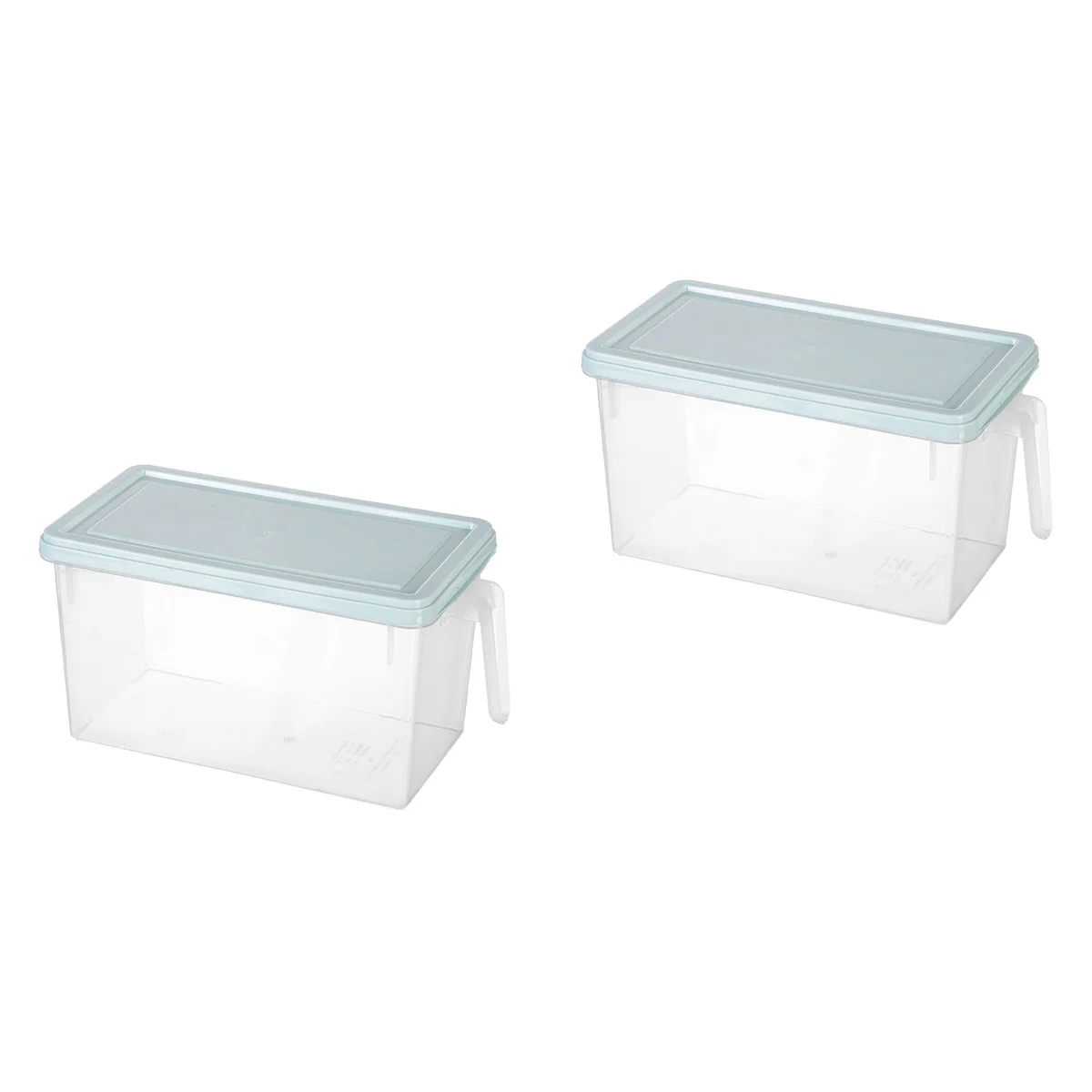 

2pcs Rectangular Drawer Type Refrigerator Storage Box Plastic Crisper Kitchen Food Container (Light Blue)