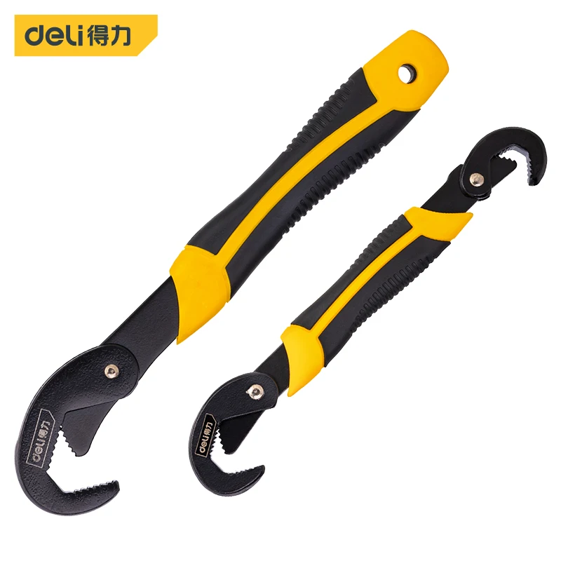 

Deli 1/2Pcs Universal Key Pipe Wrench Open End Spanner Set High-carbon Steel Snap N Grip Tool Plumber Multi Hand Tools