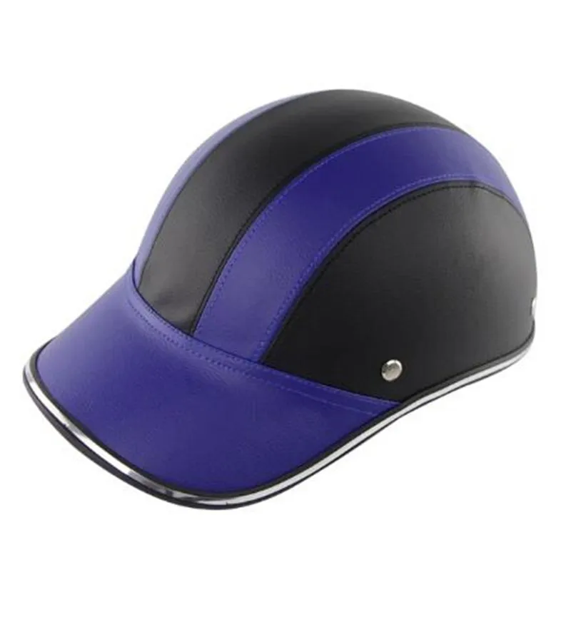 Motorcycle Protective Helmet Half Open Face Vintage Hat Baseball Cap Style Leather Safety Summer Cap Unisex Scooter Racer Helmet