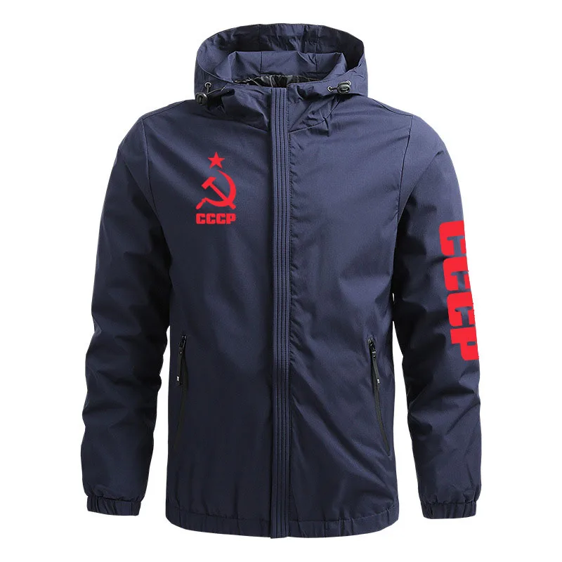 

Men's waterproof windproof casual windbreaker jacket CCCP logo print Spring Autumn High Quality Fashion Men's Bomber Jacket