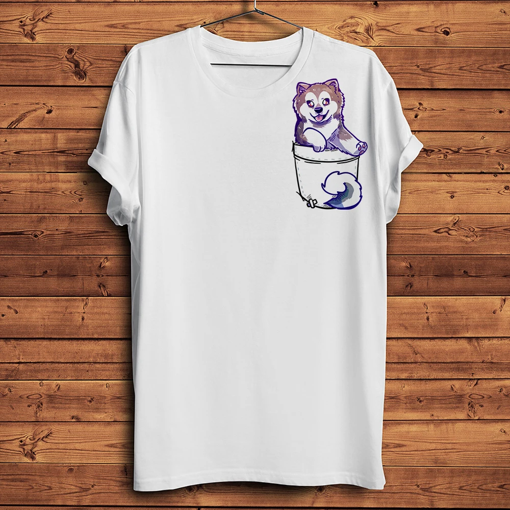Милый Самоед Чихуахуа husky Yorkshire Labradoodle Dalmatian dog Puppy in Pocket забавная 3d футболка