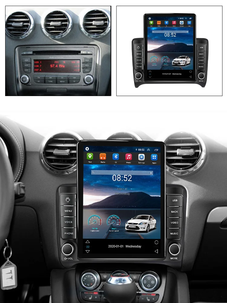 Android 11 Carplay 4G LTE для Tesla Вертикальное автомобильное радио Стерео GPS-навигатор