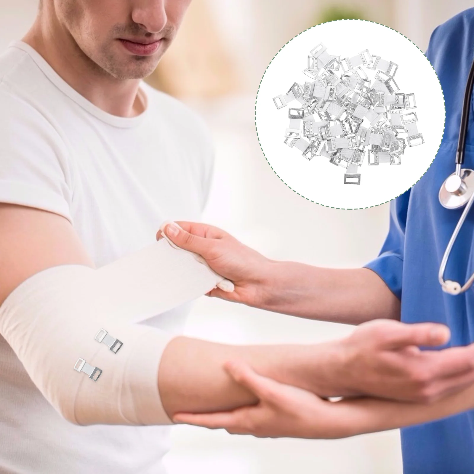 

50Pcs Clip Wrap Metal Clips Wrap Clips Elastic Clips Wrap Holder