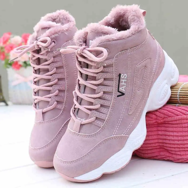 

New Winter Ankle Boots Women Fashion High Top Casual Women Shoes Platform Boots Thickened Warmth Women Flat Shoes Botas De Mujer