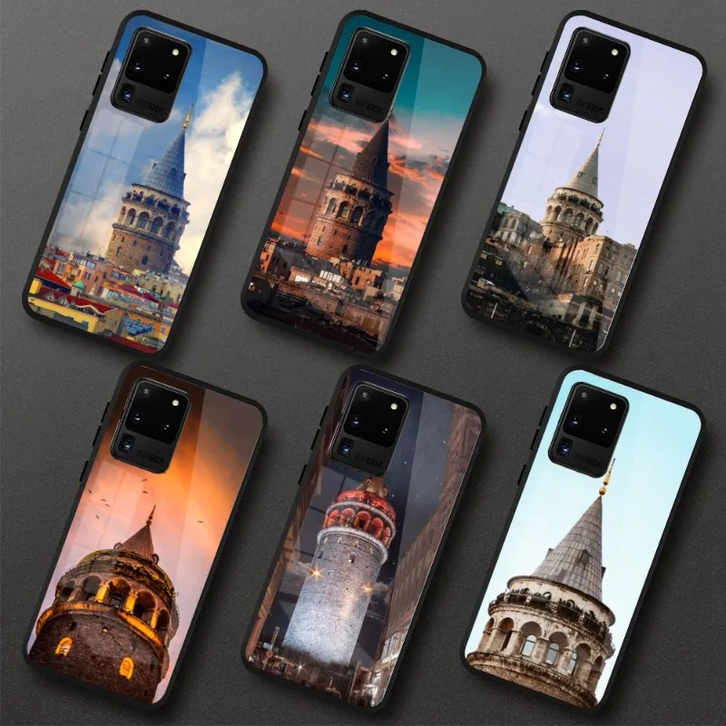 Турция Galata Kulesi чехол для телефона для Samung A32 A51 A52 NOTE 10 20 S10 S20 S21 S22 Pro Ultra Black PC Glass Phone Cover