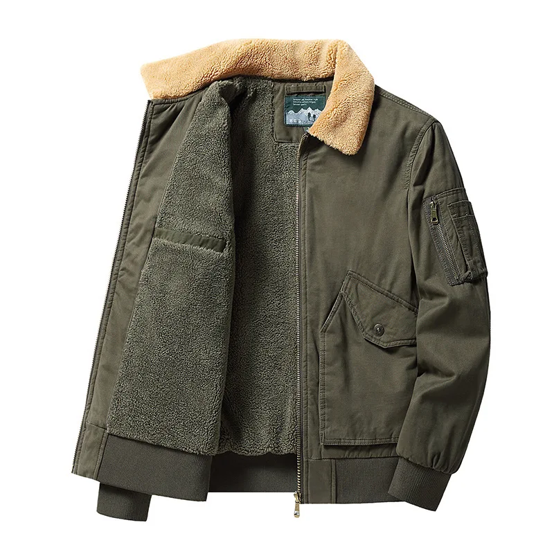 

Mens 2022Winter New Fleece Warm Thick Jacket Men Fashion Casual Windproof Coat Men Autumn Outwear Tactics Military Jacket Men