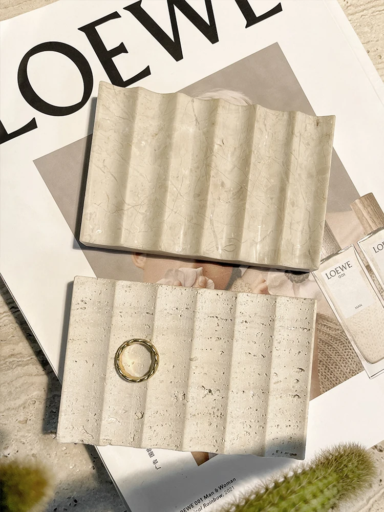 Wabi-Sabi-Creative Лоток для хранения мыла ванной комнаты Мраморный дренажный лоток
