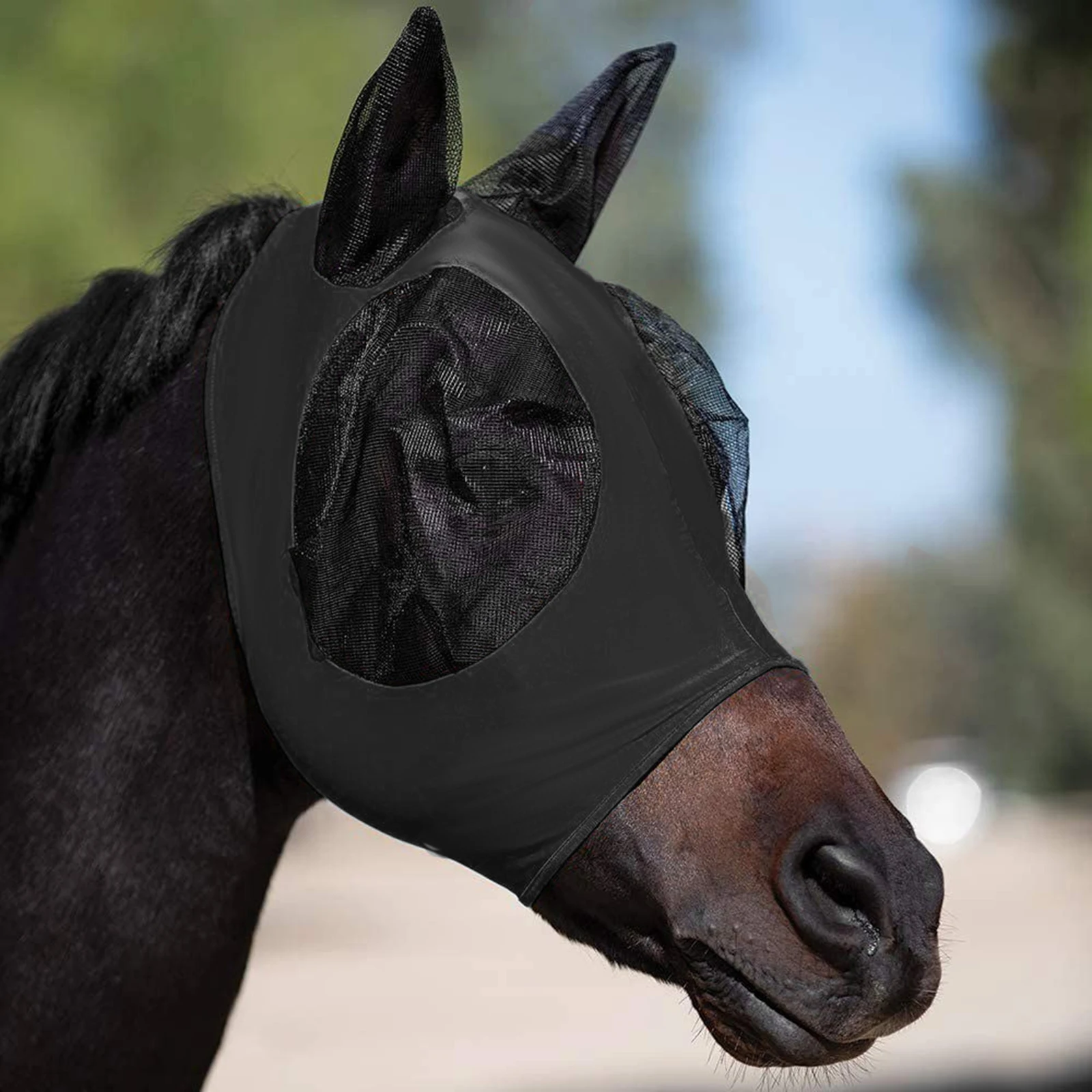 

Guard Mesh Face Guard Blue Horse Fly Mesh Face Guard With Ears Comfort Elasticity Soft Sun Protection Brand New