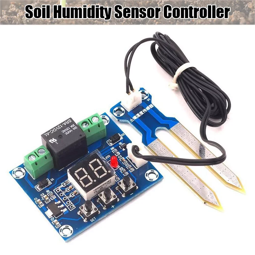 

12V Soil Humidity Sensor Controller Irrigation System Automatic Watering Module Soil Moisture Sensor Digital Display Hygrometer