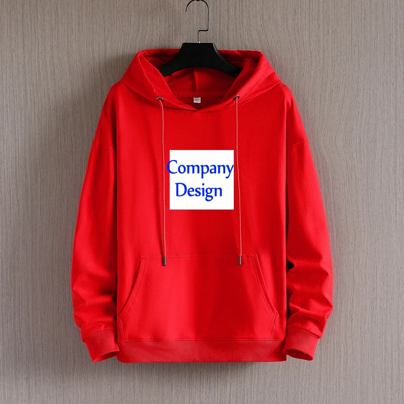 Hoodie for Man Custom Logo Womens Cotton Korean Style Unisex Sweater Printed Fabirc Personalised University  Company Sweatshirt