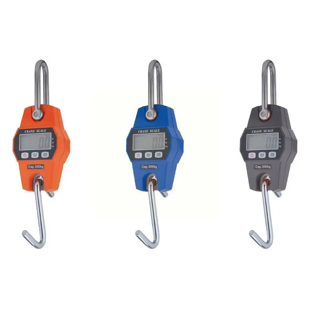 300kg LCD Digital Crane Scale Heavy Duty Electronic Hook Hanging Weight Industrial Loop Steel Scale Stainless Balance Scale V9F9