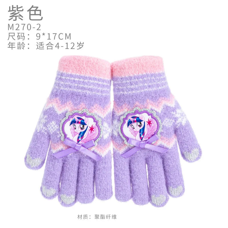 Детские перчатки Miniso Disney с пятью пальцами для девочек зимние теплые подкладкой