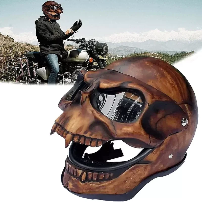 Skull Skeleton Visor for Motorcycle Helmet Cool Skull Mask Skelet Halloween Cosplay Props Helmet Decoration W91F