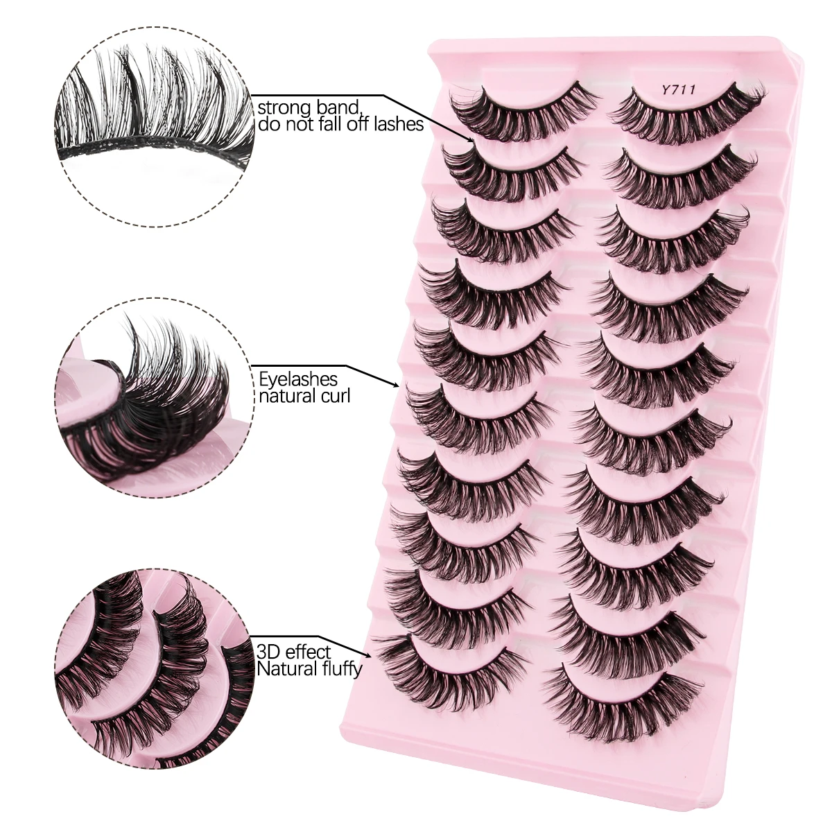 Ресницы из искусственной норки 10 пар