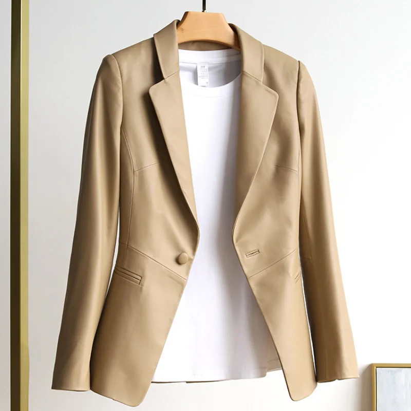 

2023Leather jacket,Spring Autumn New 100% Genuine Leather Jacket Women Slim Jackets Fashion Elegant Sheepskin Jacket Chaqueta De