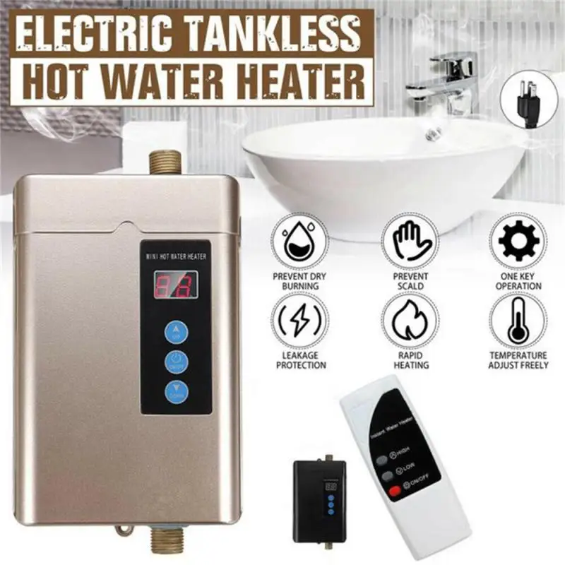 

New Mini Frequency Conversion Thermostat Instant Water Heater Bathroom Quick Heating Universal Display Heating Temperature