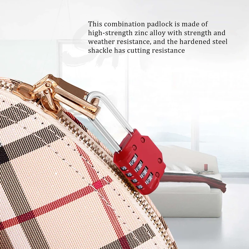 2 упаковки кодовых замков 4-значный сбрасываемый навесной замок с длинной скобой