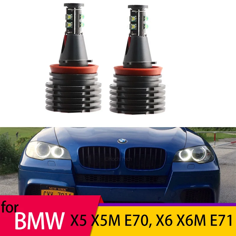 

Светодиодные гало-Маркер Angel Eyes, Сменные лампы для BMW X5 X5M E70 X6 X6M E71 E72 2007-2011 120W H8, дневные светодиодные ангельские глазки