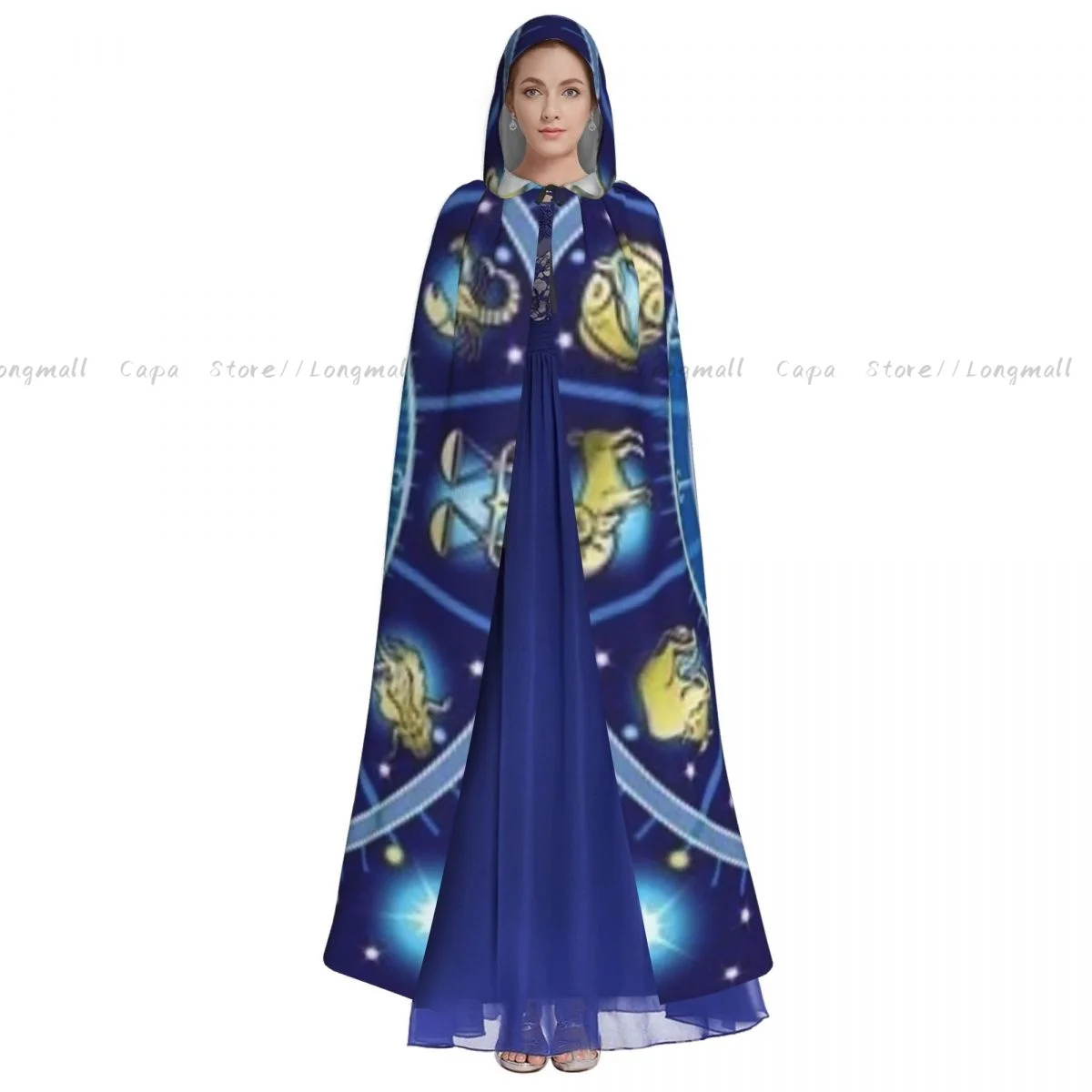 Взрослый Хэллоуин Гороскоп Круглый Плащ Накидка С Капюшоном Средневековый