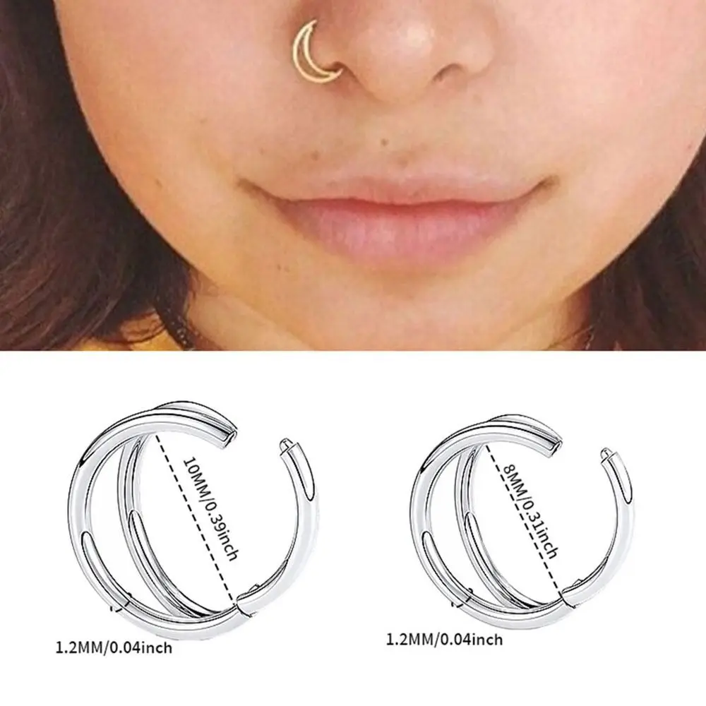 Креативный двухслойный пирсинг ноздрей из нержавеющей стали гальваника спираль