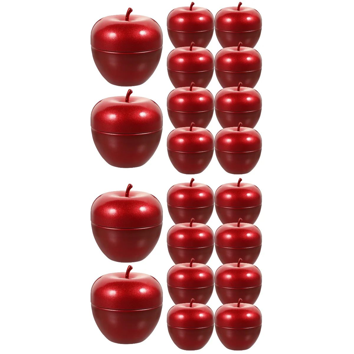 

Tea Canister Container Jar Candy Apples Storage Tinplate Shaped Metal Christmas Red Containers Household Tin Home Tins