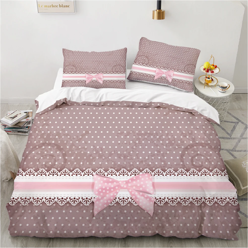 

Luxury 3D Bedding set Europe Queen King Double Duvet cover set Bed linen Comfortable Blanket/Quilt cover Bed Set Bow Pink