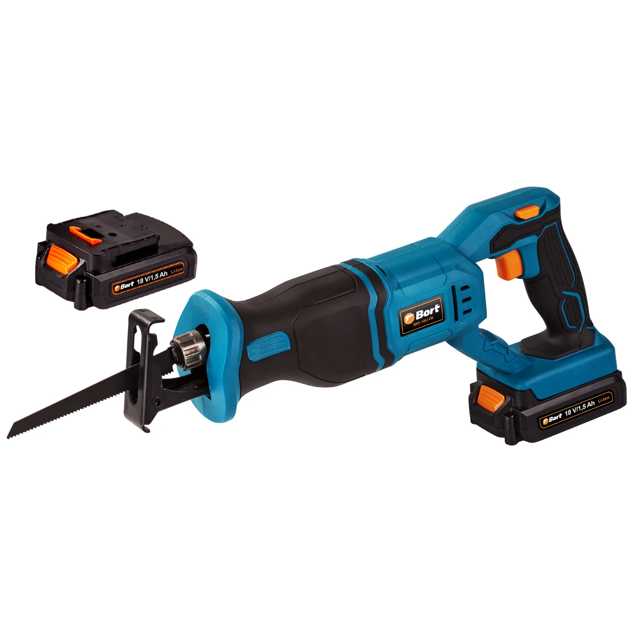 Пила сабельная аккумуляторная Bort BRS 18Li FD (2 Li ion батареи 18В пропил в дереве до 100 мм
