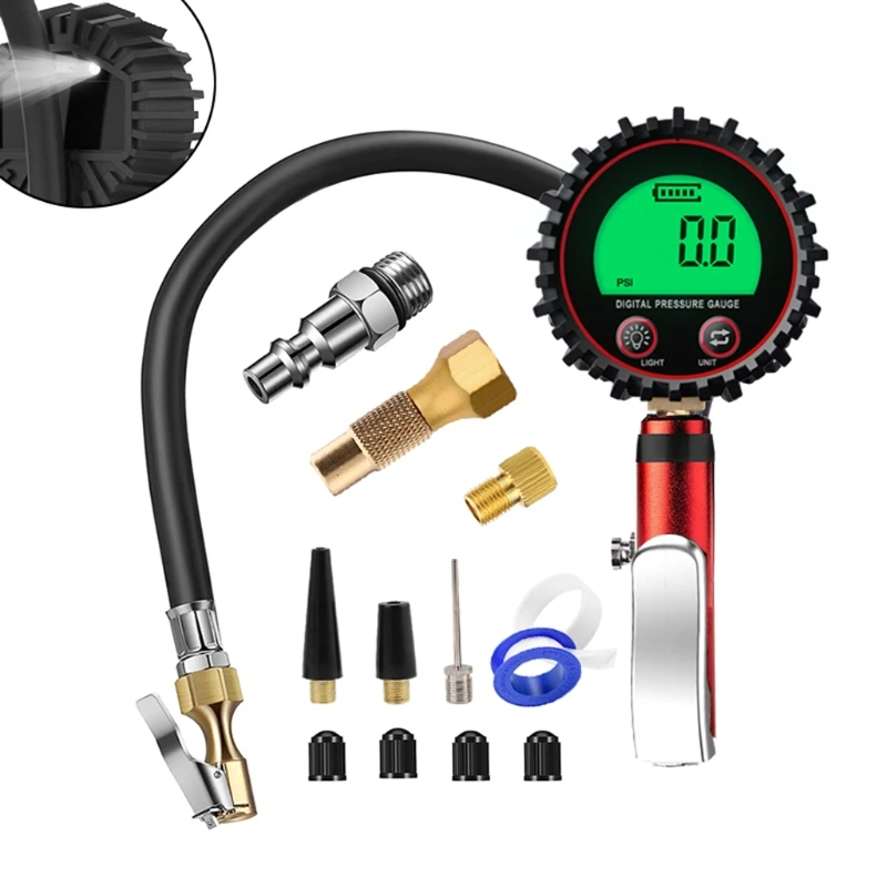 

3-255 PSI Professional Reader Tire Air Pressure Gauge for Car Bicycle Motorcycle Durable Air Compressor Accessory