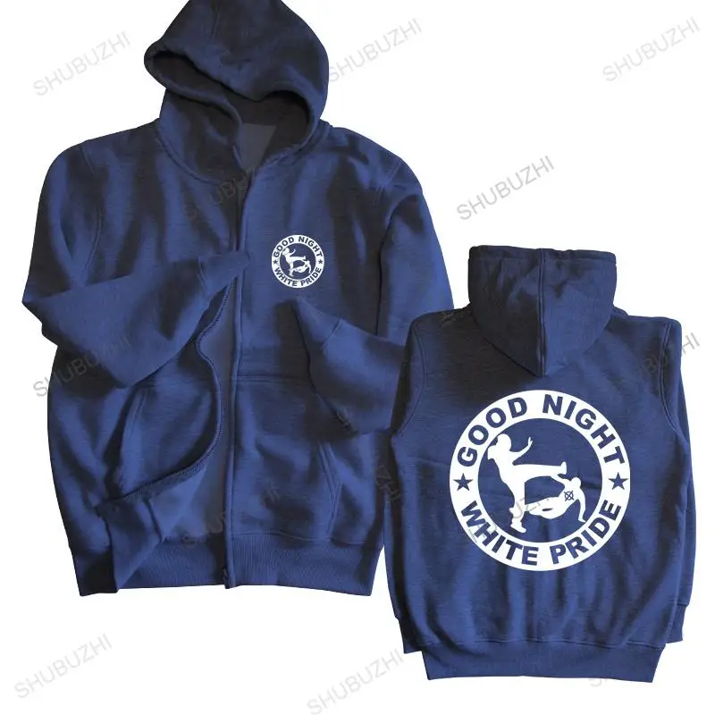 

Man black zipper hoody Good Night White Pride hooded GNWP Antifascist Anti-racist Skinheads brand men autumn hoodie