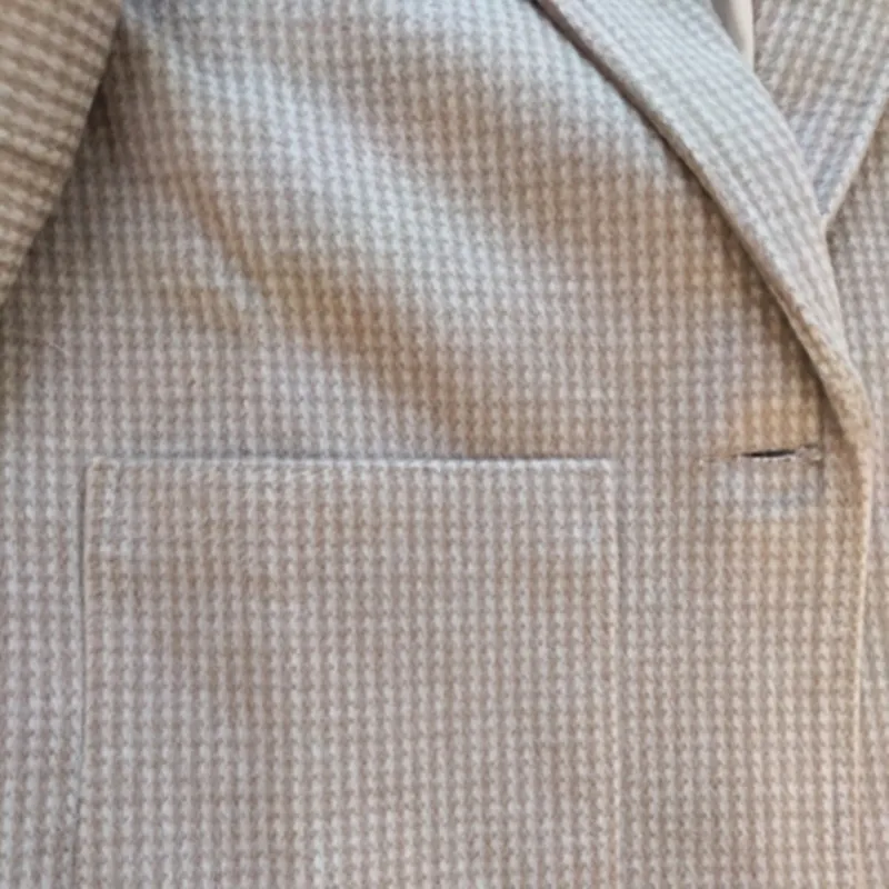 Куртка-блейзер для женщин свободного кроя в клетку "гунтер" с коротким воротником из шерстяной ткани, офисная одежда для формальных мероприятий 2021 года, корейский стиль.