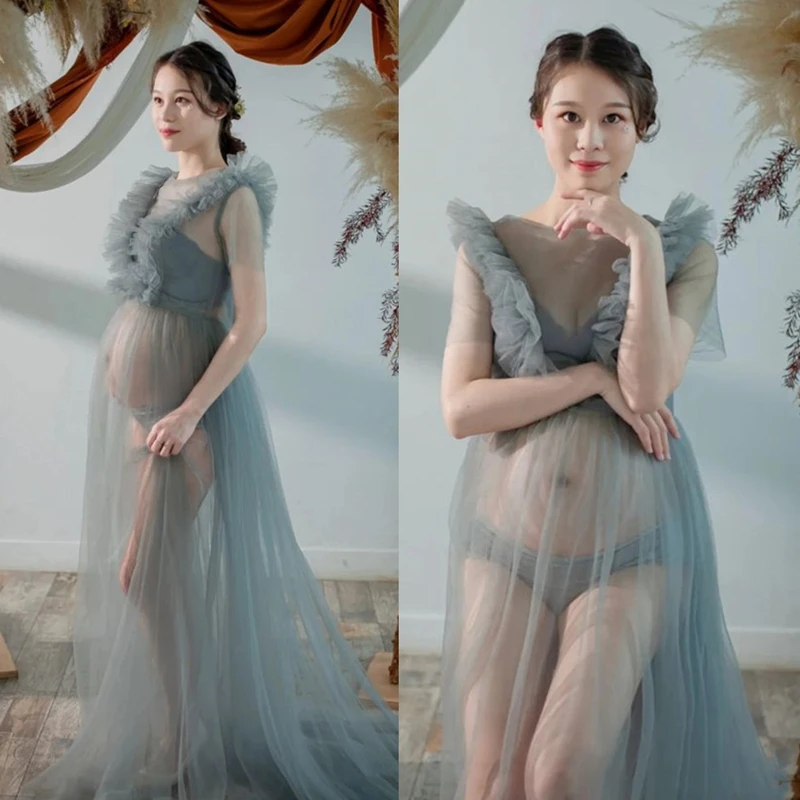 

Pregnancy Dress Maternity Gown Side Opening Sexy Clothes of Women Pregnant Photography Dress Maternity Dresses for Photo Shoot